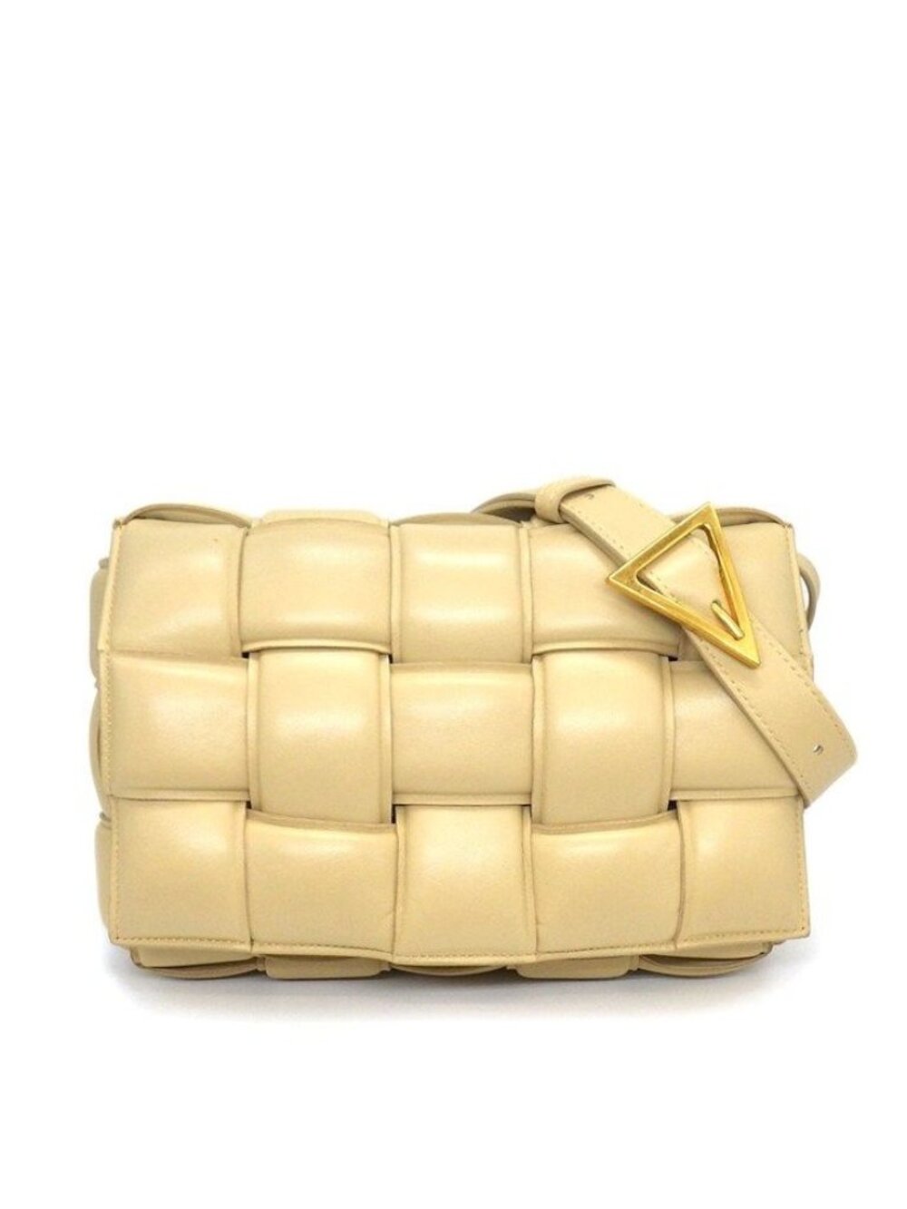 Bottega Veneta Shoulder Bag Padded Cassette Classic Beige Lambskin Gold